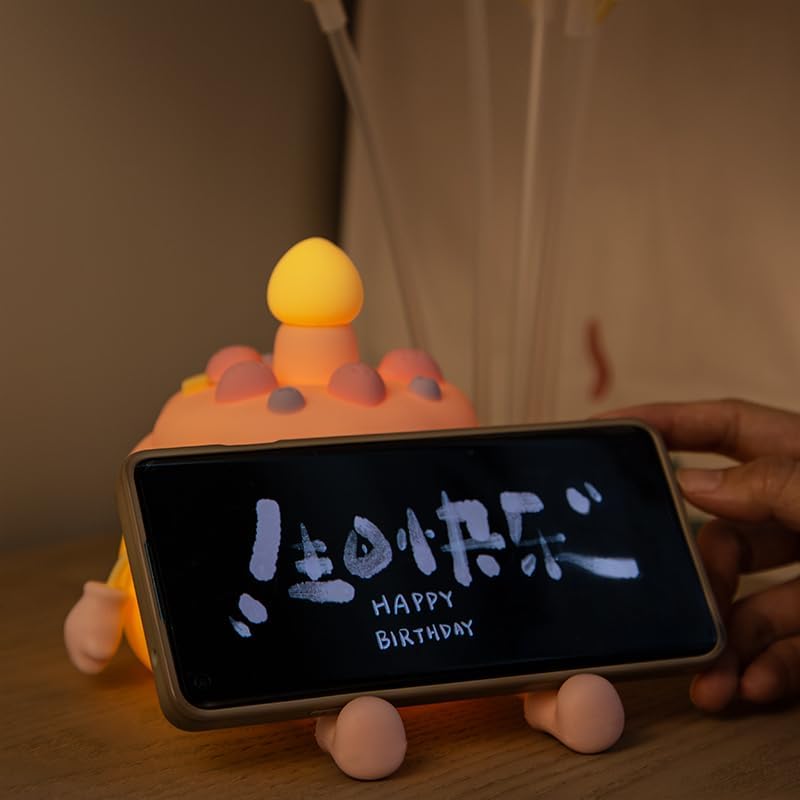 QANYI Birthday Gifts Cupcake Light for Kids, Silicone Party Cake Nursery Night Lamp with Soft Touch, Rechargeable Table Lamp Decor Gift for Daughter Girl Sister