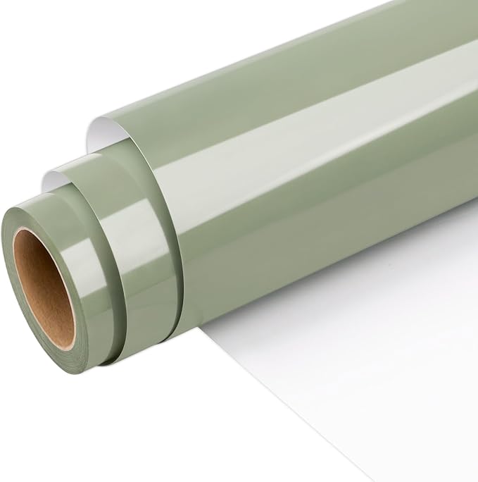 WRAPXPERT Green Heat Transfer Vinyl Sage Gree HTV 12" x5ft Khaki Green Iron on