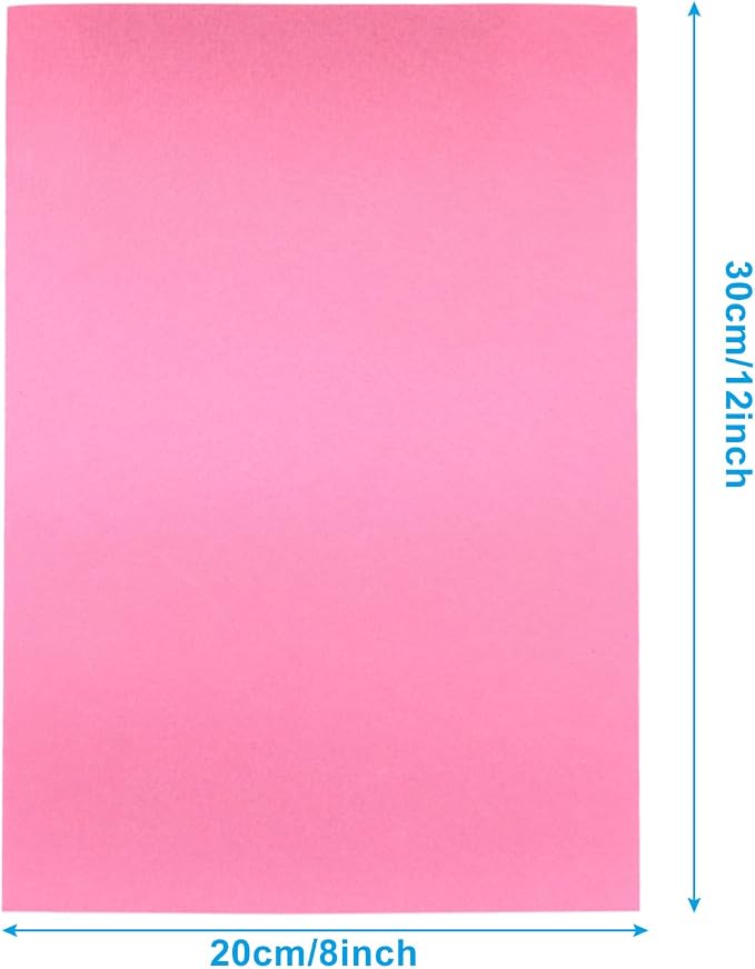 6 Pcs 8 x 12 Inch Pink Felt Sheets, 2mm Thick |