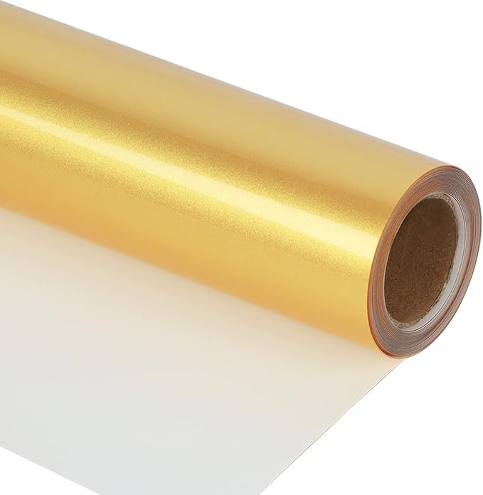 guangyintong Soft Metal Heat Transfer Vinyl Shiny Golden HTV Rolls, HTV Vinyl
