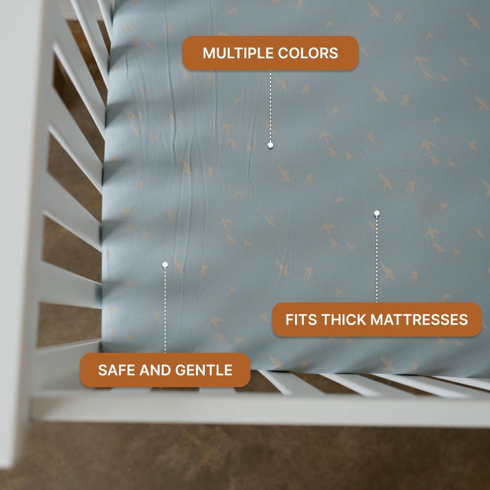 Parker Baby Soft & Durable Fitted Baby Crib Sheets | Snug Fit for Standard Crib Mattresses | Machine Washable, Fade-Resistant & Modern Nursery Designs