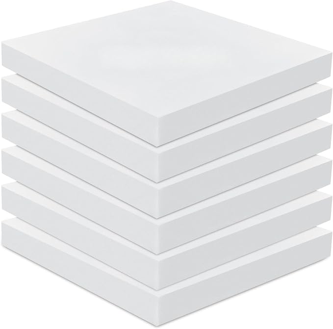 Frienda 6 Pack 3" X 20" X 20" Upholstery High Density Foam Cushion White