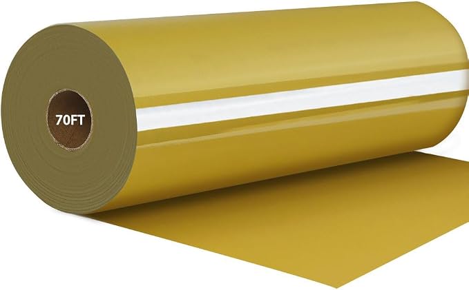 FUNKAKA Golden HTV Heat Transfer Vinyl Rolls, Adhesive HTV Vinyl