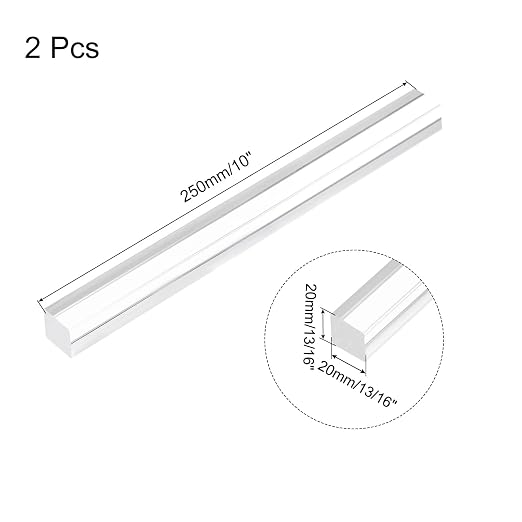 MECCANIXITY 2pcs Acrylic Square Rods 13/16" x 10" Clear Acrylic Dowel Rods
