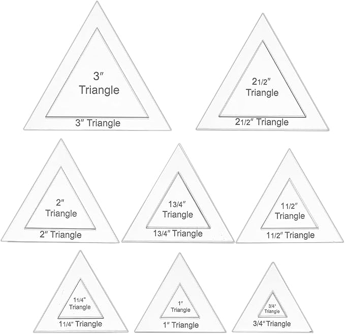 BENECREAT 16 Pcs Triangle Quilting Template, Acrylic Quilting Templates Rulers
