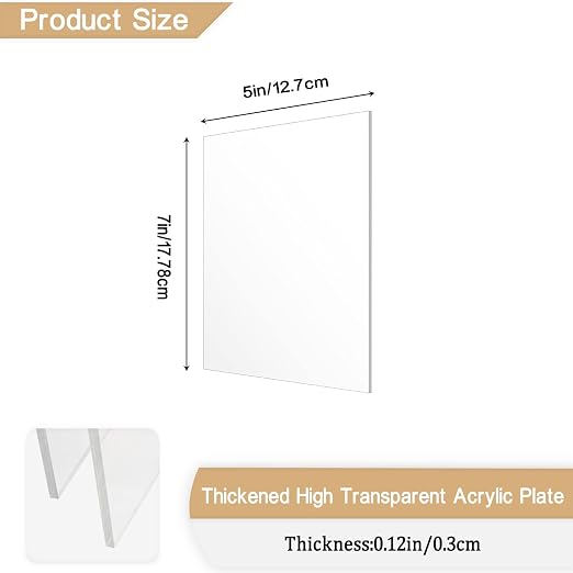 4 Pieces 1/8" Thick Acrylic Sheets, Photo Frames