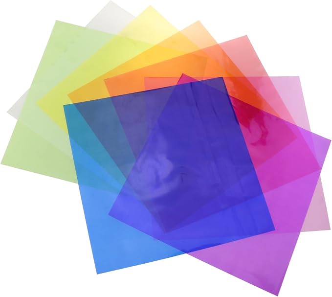 LUORNG 120 Pieces Colored Cellophane