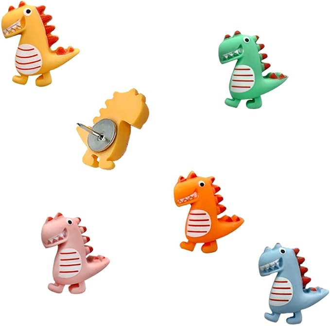 30 pcs Cute Dinosaur Decorative Push Pin Animal Thumbtack Photo Memo Note