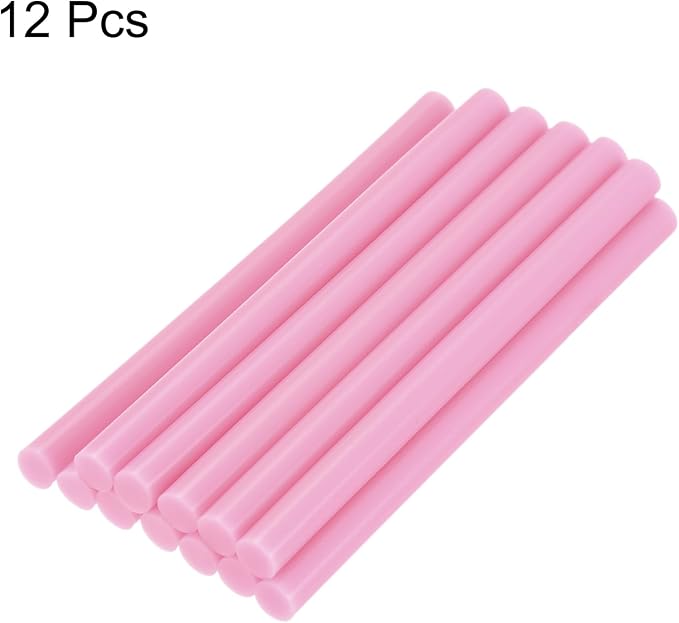 uxcell Mini Hot Glue Sticks for Glue Gun 11mm x 100mm Pink 12pcs