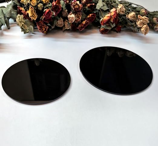 Set of 20 Black Acrylic Plexiglass Sheet Disc, 4.5 inch Dia Plexiglass Acrylic