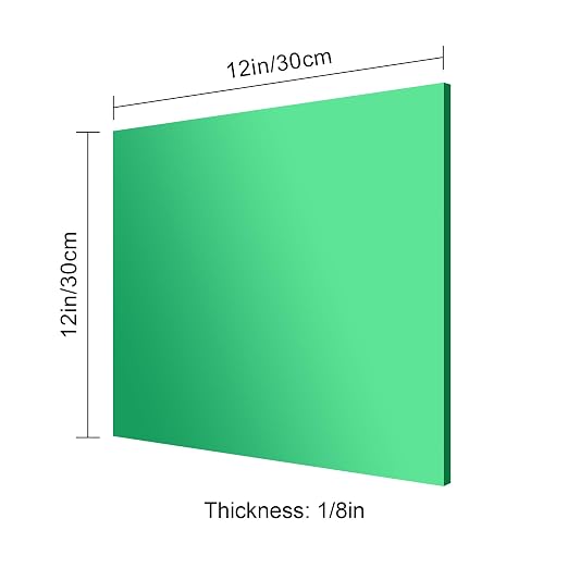 12x12 Inches Green Mirror Acrylic Sheet – 2 Pcs Reflective Acrylic Panel