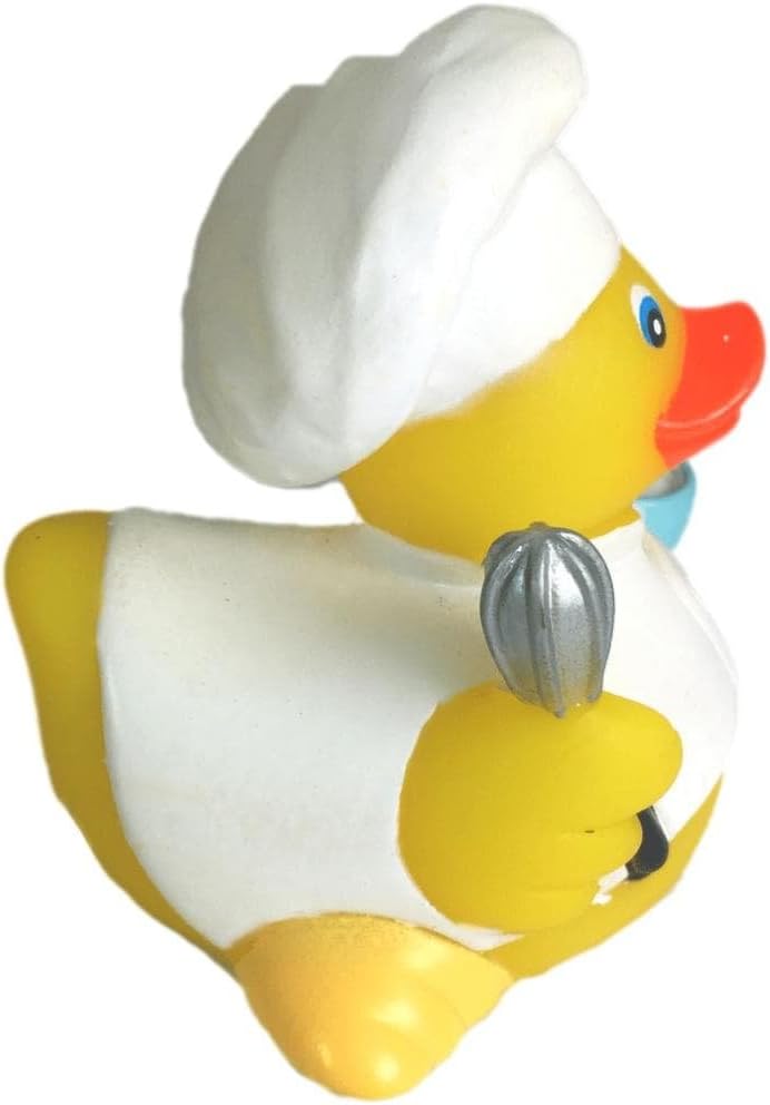 3" Chef Rubber Duck [Floats Upright] - Baby Safe Bathtub Bathing Toy