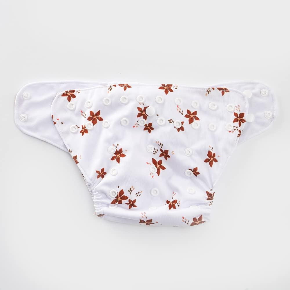 HappyFlute 9 Sets Newborn Baby Cloth Pocket Diapers One Size Adjustable Reusable for Baby Boys and Girls(6-33 pounds,0-3 Years),One Wet Bag+4Diapers and 4Inserts