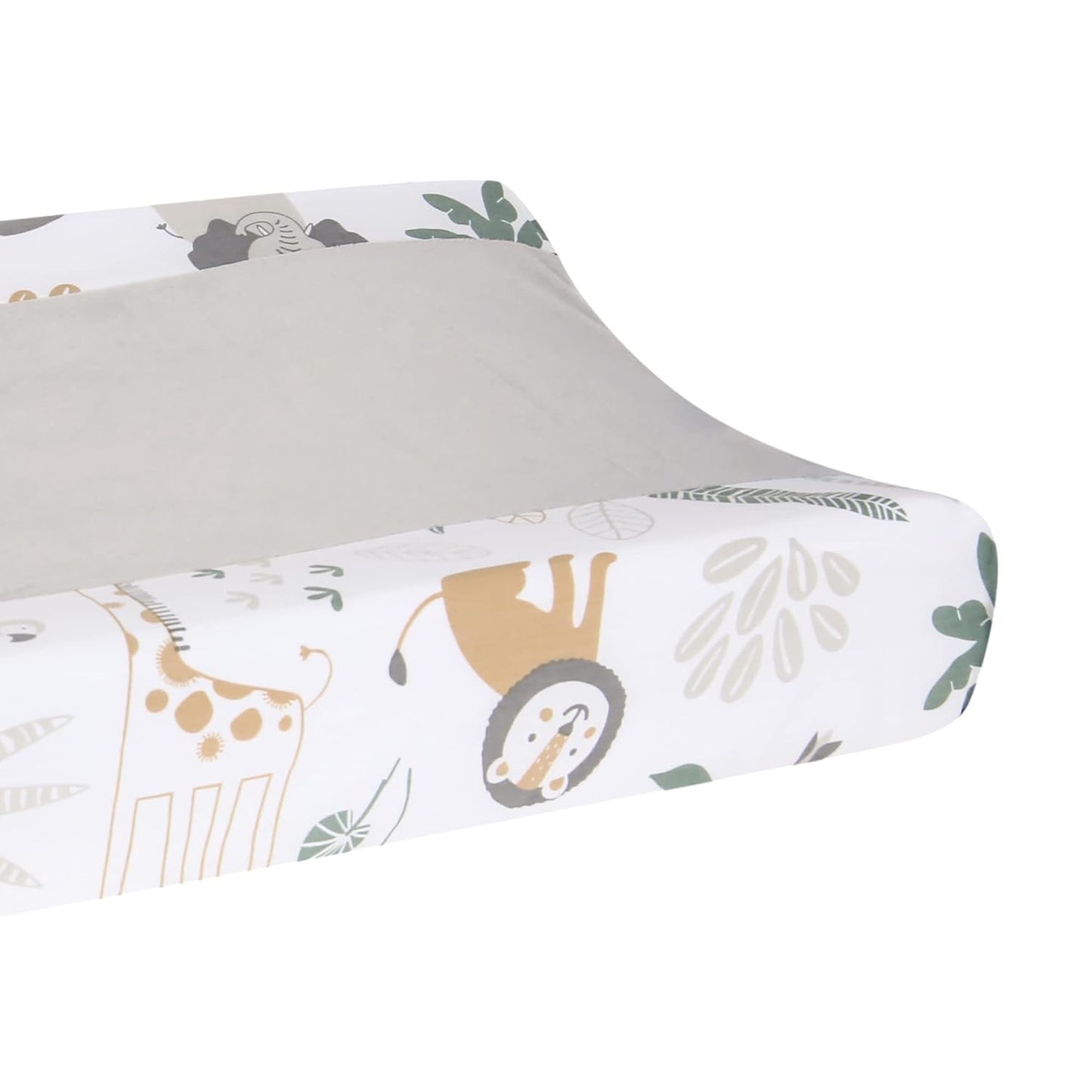 Lambs & Ivy Jungle Friends Soft, Warm & Cozy Safari Changing Pad Cover - Gray