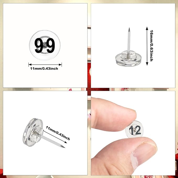 ELANE 100 Pcs Thumb Tacks for Wall Hangings, Flat Thumb Tacks and Push Pins