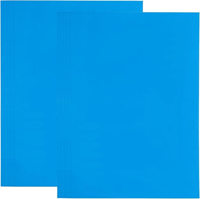 10-Pack A4 Colored PVC Flexible Plastic Sheets, 0.3mm Blue Transparent Film