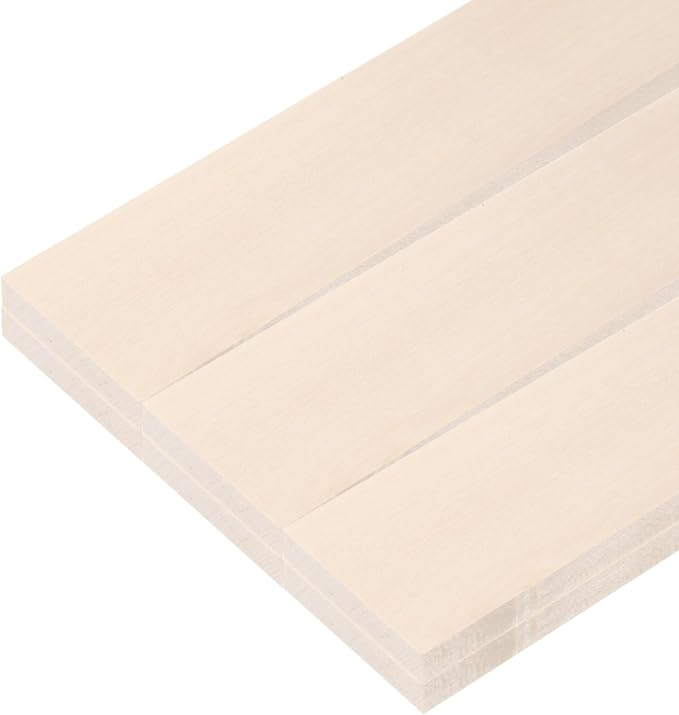 MECCANIXITY 6pcs Wood Sticks, 3/8"x 2" x 15" Rectangle Wooden Cube Wood Square