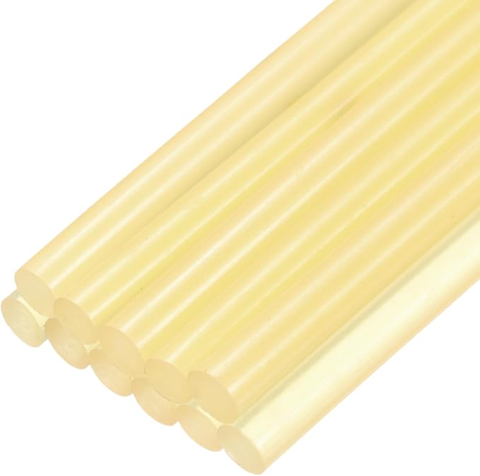 uxcell Mini Hot Glue Sticks for Glue Gun 7mm x 100mm Light Yellow 12pcs