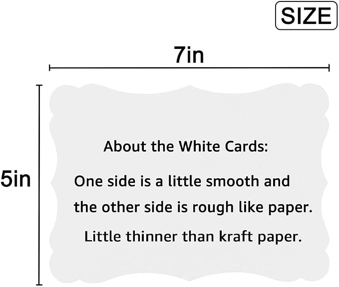 50 Pack Blank Kraft Greeting Cards, 5x7IN | Thick Cardstock Paper,