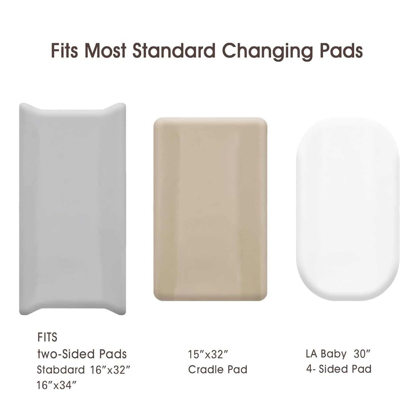 david's Kids 3 Pack Changing Pad Cover Set, Ultra Soft Breathable Cozy Microfiber Diaper Change Table Sheets for Baby Girls, Fit Most Changing Pads, White & Grey & Khaki