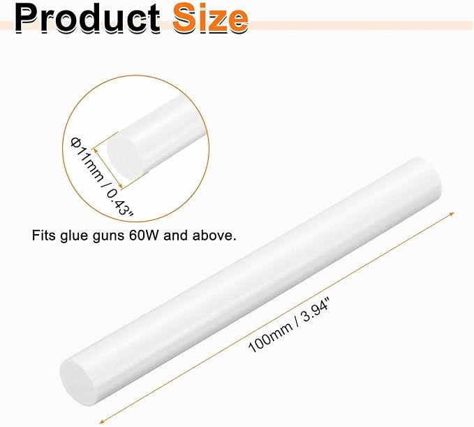 HARFINGTON 10pcs Hot Glue Sticks 0.43" Dia x 3.94" Long EVA Mini Hot Melt