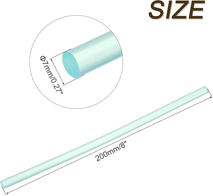uxcell Mini Hot Glue Sticks for Glue Gun 7mm x 200mm Transparent Blue 12pcs