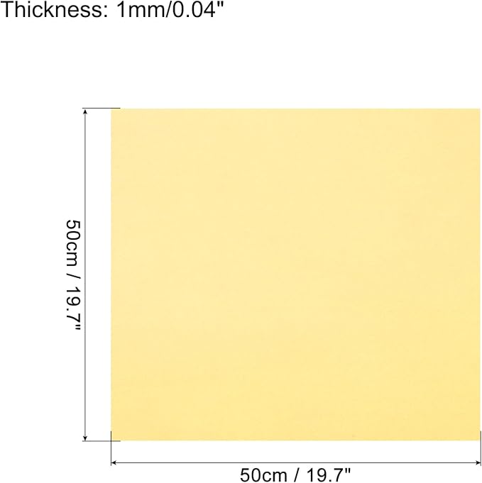 MECCANIXITY EVA Foam Sheets Light Yellow 19.7 Inch x 19.7 Inch 1mm Thick Crafts