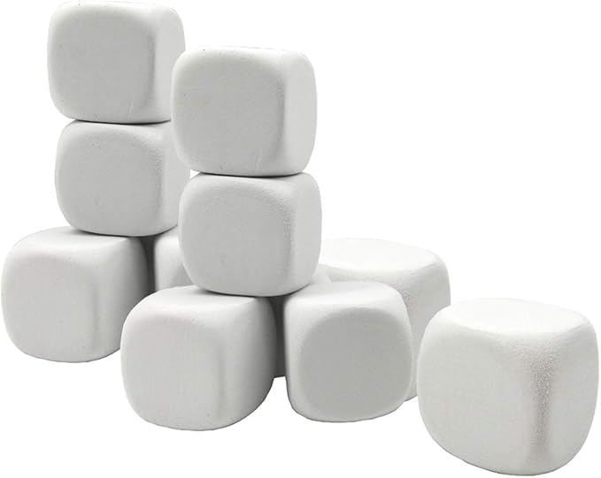 White EVA Foam Dices for Kids Graffiti-Building Blocks, Creative Painting