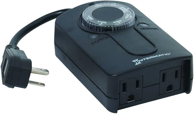 Intermatic HB51K 24 Hour Outdoor Timer with Photocell Light Sensor, Weatherproof