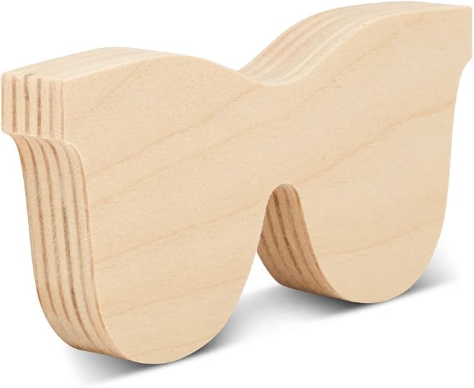 Chunky Sunglasses Cutout 4-inch, 1/2 inch Thick, Unfinished Wood Crafts