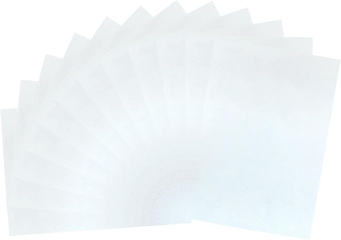 12 Pcs White Felt Sheets, 8 x 12 Inch, 1mm Thick | Felt Fabric