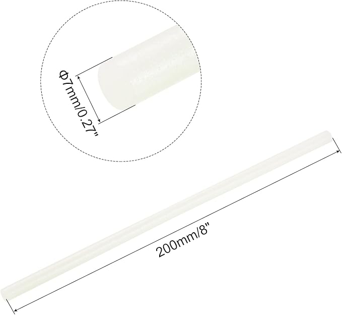 uxcell Mini Hot Glue Sticks for Glue Gun 7mm x 200mm Glitter White 12pcs