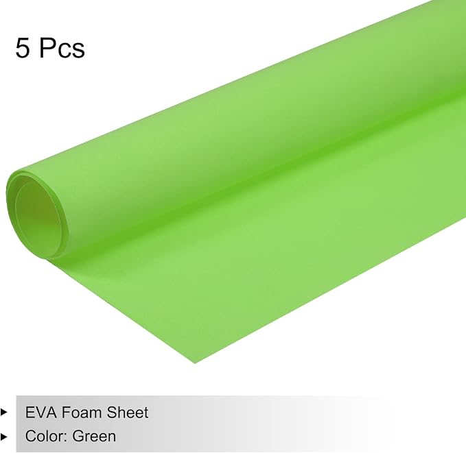 MECCANIXITY EVA Foam Sheets Green 19.7 Inch x 17.7 Inch 0.8mm Thick Crafts Foam