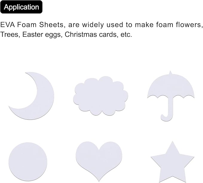 MECCANIXITY EVA Foam Sheets White 9.8 Inch x 9.8 Inch 5mm Thick Crafts Foam
