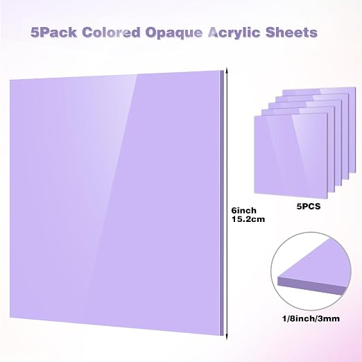Adrattnay Purple Acrylic Sheets 1/8 Thick, Opaque Acrylic Sheets Acrylic Panel
