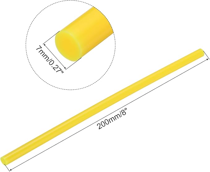 uxcell Mini Hot Glue Sticks for Glue Gun 7mm x 200mm Light Yellow 12pcs