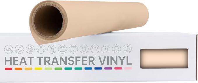 VinylRus Heat Transfer Vinyl-12” x 6ft Pale Peach Iron on Vinyl Roll