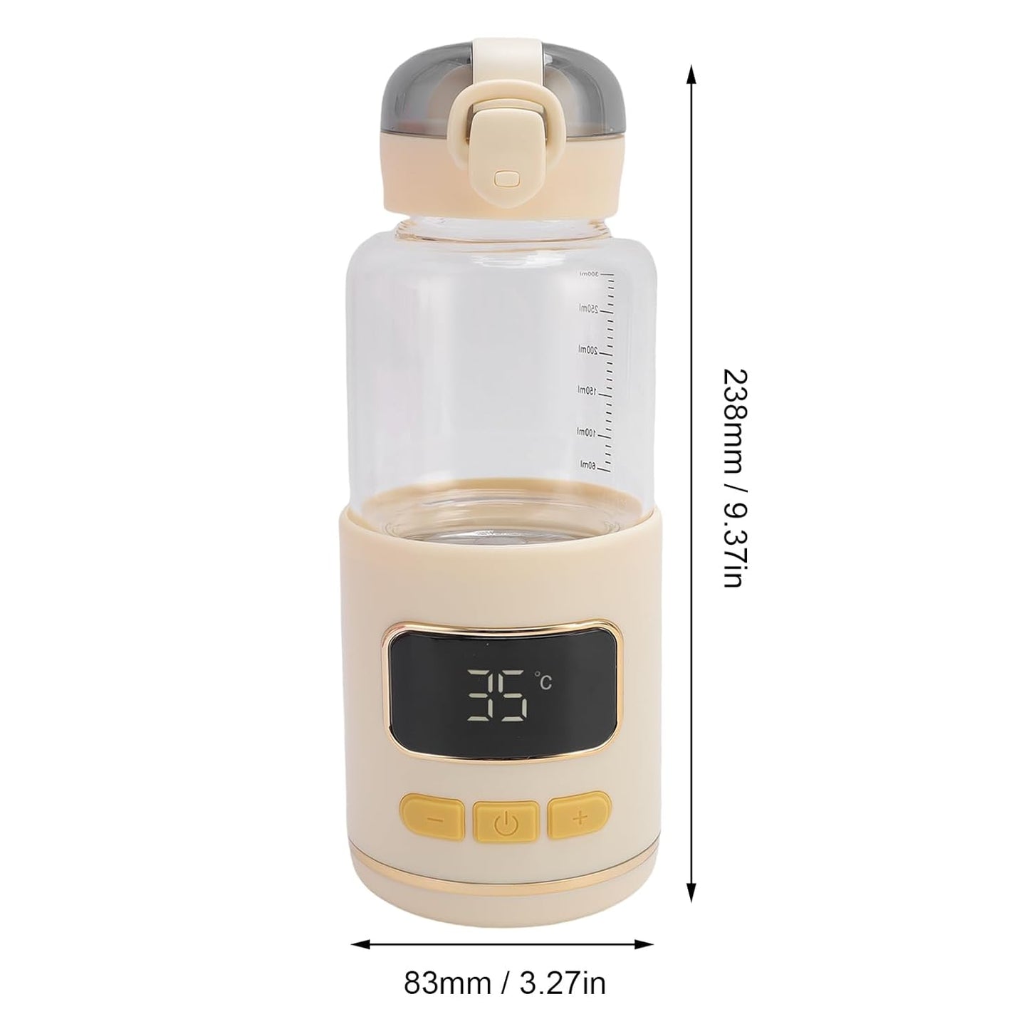 Portable Bottle Warmer Adjustable Temperature Rechargeable Cordless Baby Milk Warmer for Travel Outdoor