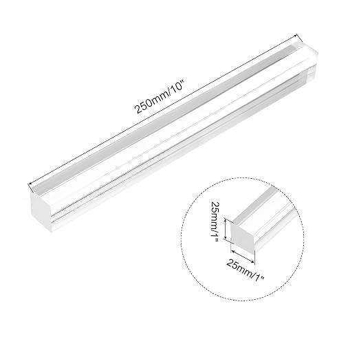 MECCANIXITY Acrylic Square Rods 1" x 10" Clear Acrylic Dowel Rods Sticks