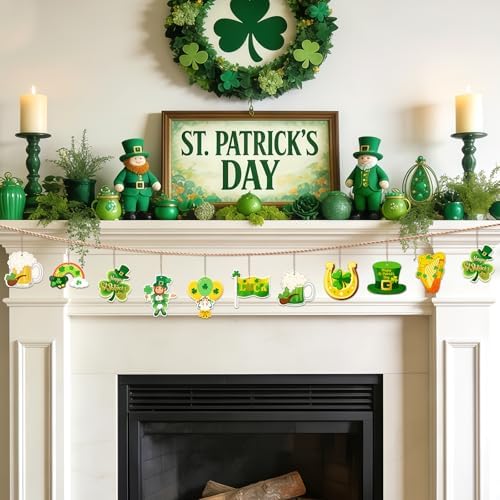 36PCS Wooden St. Patrick's Day Ornaments to Paint Shamrock Cutout Decorations