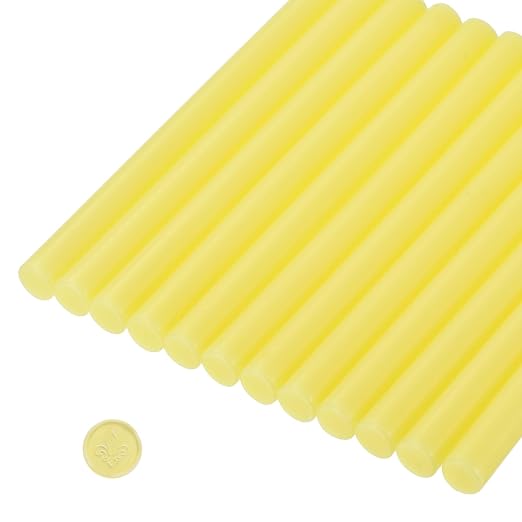 MECCANIXITY 12 Pcs Yellow Cylinder Sealing Wax Stick Glue Gun Wax Seal Rod