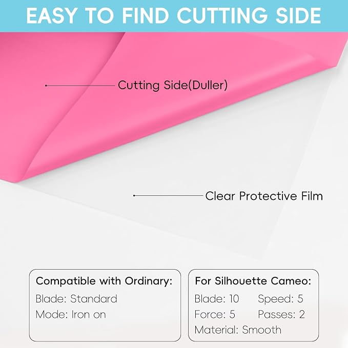 Aoder Fluorescent Pink Heat Transfer Vinyl