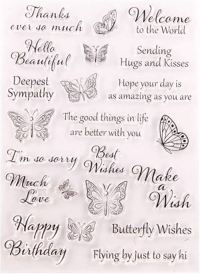 Butterflies Clear Stamps Silicone Stamp Cards
