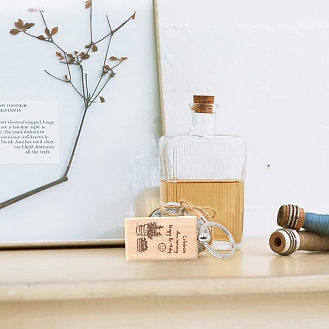 20 Pieces Blank Wooden Key Chain | Rectangle Wood Blanks