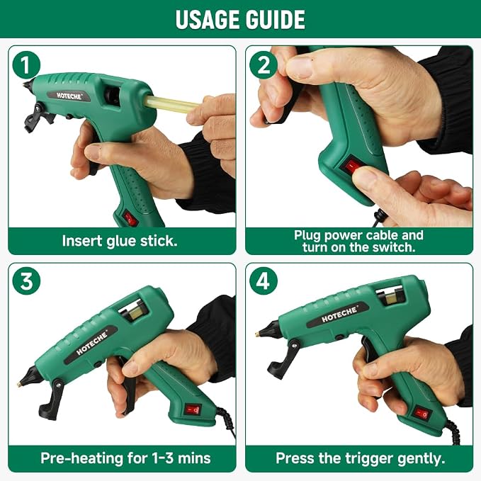 Hoteche 60W Hot Glue Gun Fast Preheating Glue Gun