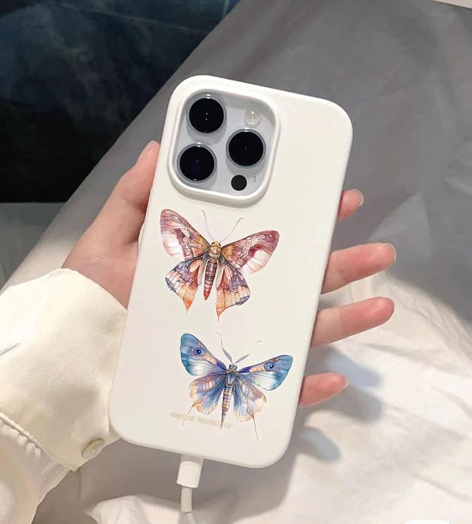 50PCS Transparent Watercolor Insect Stickers, Waterproof PET Decals, Colorful