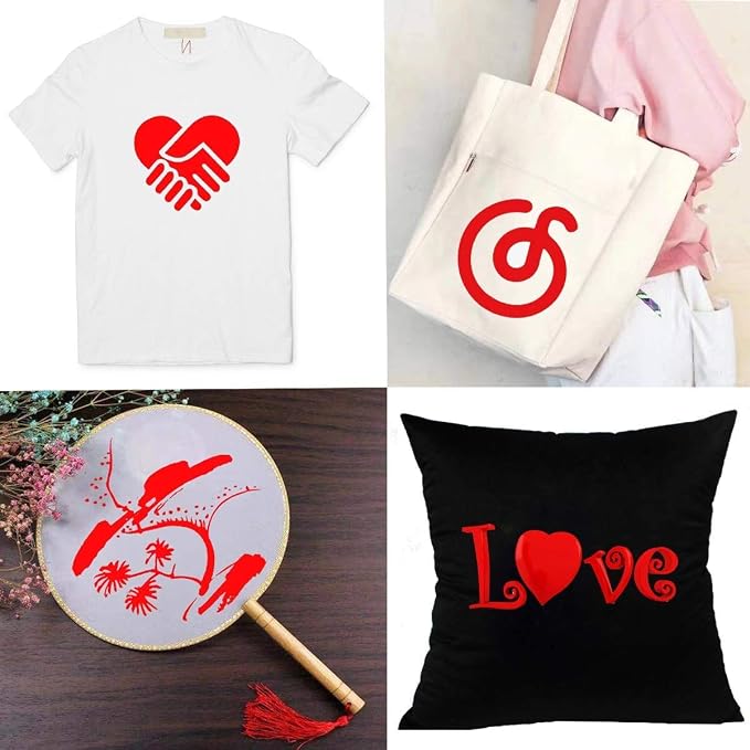 guangyintong Heat Transfer Vinyl Red HTV Rolls, Matte Surface PVC Material