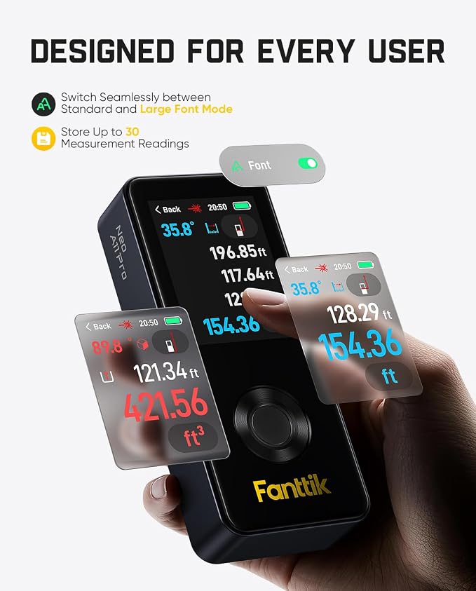 Fanttik Neo A11 Pro Laser Measure, Bubble Level