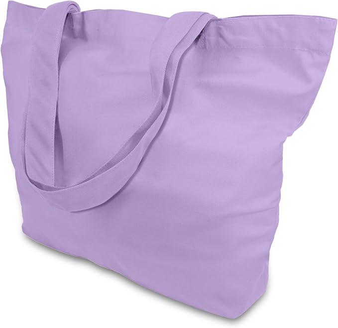 TOPDesign 3-Pack Super Strong Large 12oz Cotton Canvas Tote Bags, Reusable