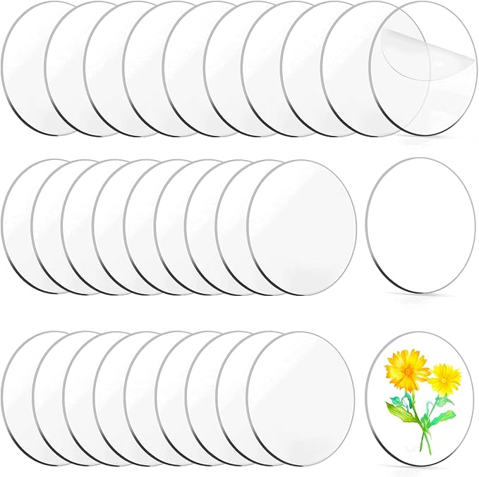 30 Pcs 4 Inch Acrylic Blanks Clear Round Acrylic Circles | Plastic Ornaments